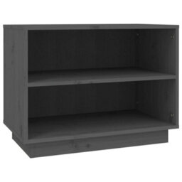 Berkfield Shoe Cabinet Grey 60X34X45 Cm Solid Wood Pine - thumbnail 2