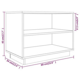 Berkfield Shoe Cabinet Grey 60X34X45 Cm Solid Wood Pine - thumbnail 8