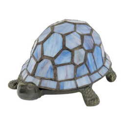 Happy Homewares Quirky Purple And Blue Tone Stained Glass Tiffany Tortoise Table Lamp - thumbnail 5