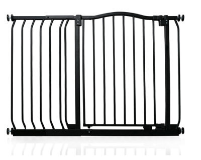 Safetots Curved Top Safety Gate, 107Cm - 116Cm, Matt Black, Pressure Fit Stair Gate - image 1