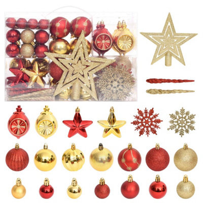 Berkfield 108 Piece Christmas Bauble Set Gold And Red - image 1