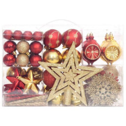 Berkfield 108 Piece Christmas Bauble Set Gold And Red - thumbnail 2