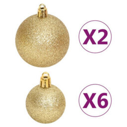 Berkfield 108 Piece Christmas Bauble Set Gold And Red - thumbnail 6