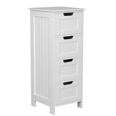 Modern Chest Of Drawers Bedside Cabinet Pvc White - image 1