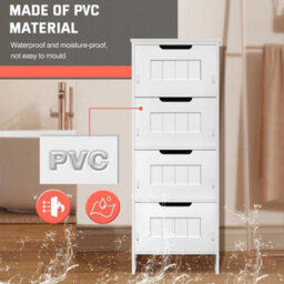 Modern Chest Of Drawers Bedside Cabinet Pvc White - thumbnail 5