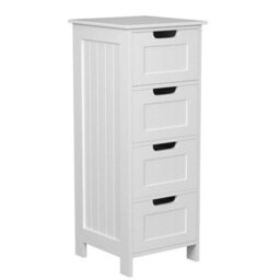 Modern Chest Of Drawers Bedside Cabinet Pvc White - thumbnail 1