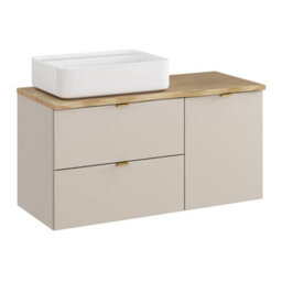 Heze Furniture Dalia Bathroom Cabinet 100Cm With Countertop Basin In Cashmere & Cremona Oak - thumbnail 3