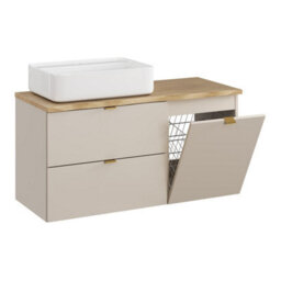 Heze Furniture Dalia Bathroom Cabinet 100Cm With Countertop Basin In Cashmere & Cremona Oak - thumbnail 2