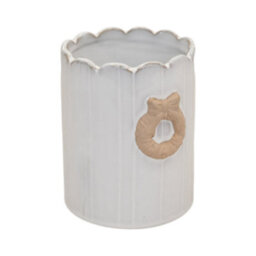 Four Candle Stoneglazed Christmas Wreath Pot - thumbnail 1