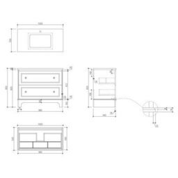 Plum&clay Beckett White Floor Standing Traditional Bathroom Vanity Unit With White Worktop & Ceramic Basin (W)1000mm (H)850mm - thumbnail 9