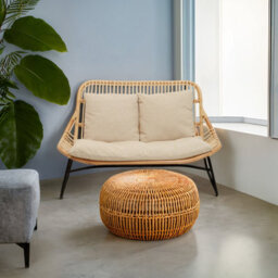 Orsina Natural Rattan Sofa, 2 Seat Rattan Sofa For Lounge, Living Room, Patio, Outdoor, Unique Cane Sofa - thumbnail 3