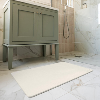 Wudumat Plus - Pearl Cream - Extra Large Diatomite Stone Mat - Xl Diatomaceous Earth Bath Mat - 80X50Cm - image 1