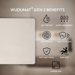 Wudumat Plus - Pearl Cream - Extra Large Diatomite Stone Mat - Xl Diatomaceous Earth Bath Mat - 80X50Cm - thumbnail 3