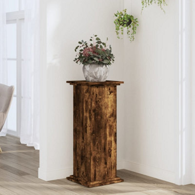 Walplus Plant Stand Smoked Oak 33X33X80 Cm Engineered Wood - image 1