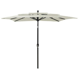 Berkfield Harmful 3-Tier Parasol With Aluminium Pole Sand 2.5X2.5 M - thumbnail 2