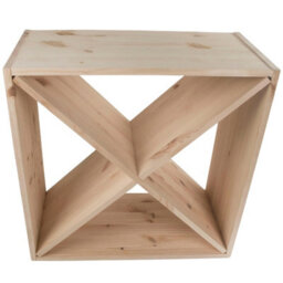 Woodeedoo Square Wooden Wine Rack 24 Bottle Cube Storage Stand Floor Standing Home Display Natural Unfinished Pine 52 X 52 X 25 Cm - thumbnail 7