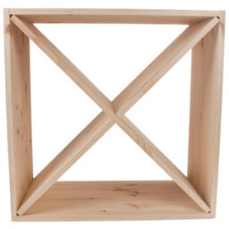 Woodeedoo Square Wooden Wine Rack 24 Bottle Cube Storage Stand Floor Standing Home Display Natural Unfinished Pine 52 X 52 X 25 Cm - thumbnail 4