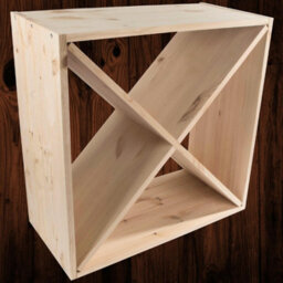 Woodeedoo Square Wooden Wine Rack 24 Bottle Cube Storage Stand Floor Standing Home Display Natural Unfinished Pine 52 X 52 X 25 Cm