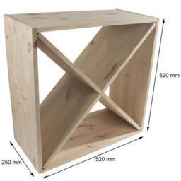 Woodeedoo Square Wooden Wine Rack 24 Bottle Cube Storage Stand Floor Standing Home Display Natural Unfinished Pine 52 X 52 X 25 Cm - thumbnail 8