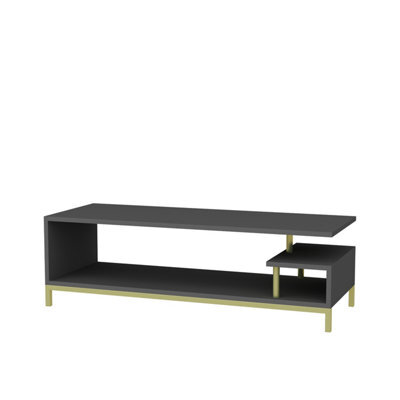 Decorotika Reilly Tv Stand Tv Unit For Tv's Up To 55 Inch Gold And Anthracite - image 1