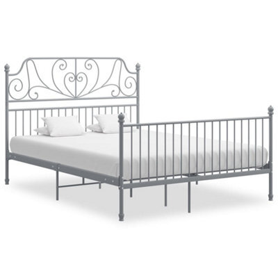 Vidaxl Bed Frame Without Mattress Grey Metal 140X200 Cm - image 1