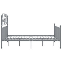 Vidaxl Bed Frame Without Mattress Grey Metal 140X200 Cm - thumbnail 4