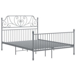 Vidaxl Bed Frame Without Mattress Grey Metal 140X200 Cm - thumbnail 2