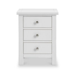 Cornish White 3 Drawer Bedside Table Fully Assembled - By Roseland Furniture - thumbnail 3