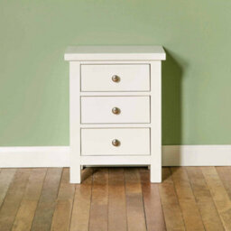 Cornish White 3 Drawer Bedside Table Fully Assembled - By Roseland Furniture - thumbnail 7