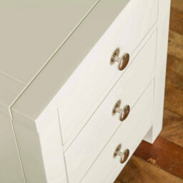 Cornish White 3 Drawer Bedside Table Fully Assembled - By Roseland Furniture - thumbnail 8