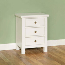 Cornish White 3 Drawer Bedside Table Fully Assembled - By Roseland Furniture - thumbnail 6