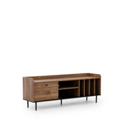 Arte Elegant Vasina 08 Tv Cabinet - Modern Oak Castello & Black Matt With Sleek Metal Legs - W1500mm X H570mm X D400mm - thumbnail 3