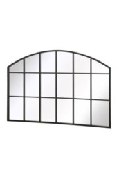 "Mirroroutlet Arcus Window Overmantle Black Framed Arched Wall Over Mantle Mirror 43"" X 29"" (110Cm X 75Cm)" - thumbnail 4