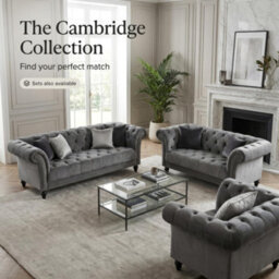 Bravich Cambridge Chesterfield Armchair - Velvet Grey - thumbnail 8