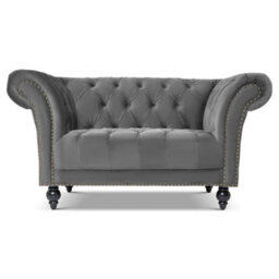 Bravich Cambridge Chesterfield Armchair - Velvet Grey