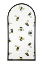 Mirroroutlet The Typis Black Metal Edged Arch Garden Wall Mirror With Bumble Bee Decals 120Cm X 60Cm - thumbnail 2