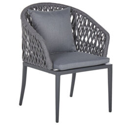 Beliani Garden Dining Set 4 Seater Lipari With Cushions Metal Grey - thumbnail 5