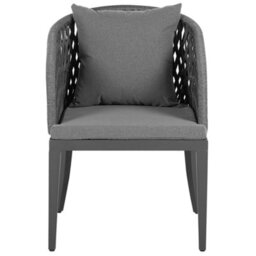 Beliani Garden Dining Set 4 Seater Lipari With Cushions Metal Grey - thumbnail 4