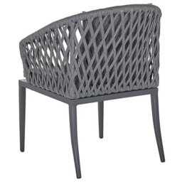 Beliani Garden Dining Set 4 Seater Lipari With Cushions Metal Grey - thumbnail 7