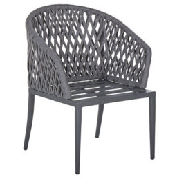 Beliani Garden Dining Set 4 Seater Lipari With Cushions Metal Grey - thumbnail 6