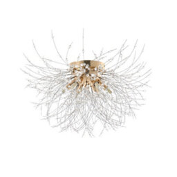 Living And Home Gold 6 Lights 50Cm Dandelion Crystal Flush Mount Ceiling Lights Modern Chandelier Lamp - thumbnail 6