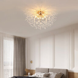 Living And Home Gold 6 Lights 50Cm Dandelion Crystal Flush Mount Ceiling Lights Modern Chandelier Lamp - thumbnail 3