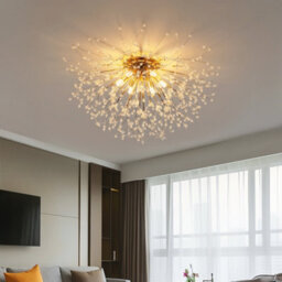 Living And Home Gold 6 Lights 50Cm Dandelion Crystal Flush Mount Ceiling Lights Modern Chandelier Lamp - thumbnail 2