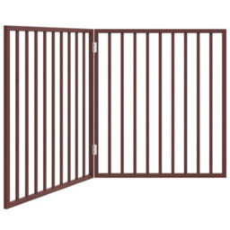 Vidaxl Dog Gate Foldable 2 Panels Brown 160 Cm Poplar Wood - thumbnail 2