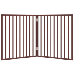 Vidaxl Dog Gate Foldable 2 Panels Brown 160 Cm Poplar Wood - thumbnail 4