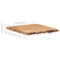 Berkfield Durable Table Top Solid Acacia Wood 58X(50-60)X3.8 Cm - thumbnail 3