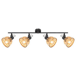 Luminosa Lighting Luminosa Wenna Ceiling Spotlight Bar Matt Black 4X E27 - thumbnail 3
