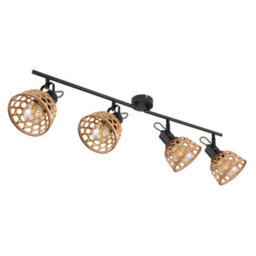 Luminosa Lighting Luminosa Wenna Ceiling Spotlight Bar Matt Black 4X E27 - thumbnail 2