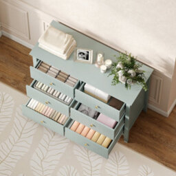 Wyld Haus Visalo Mint Green 6-Drawer Fluted Storage Dresser With Wide Top - 1000X400X780mm - thumbnail 9