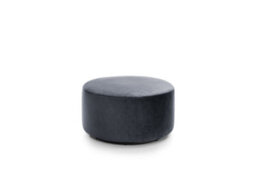 Abakus Direct Chicago Velvet Quilted Swivel Footstool In Dark Grey - thumbnail 1
